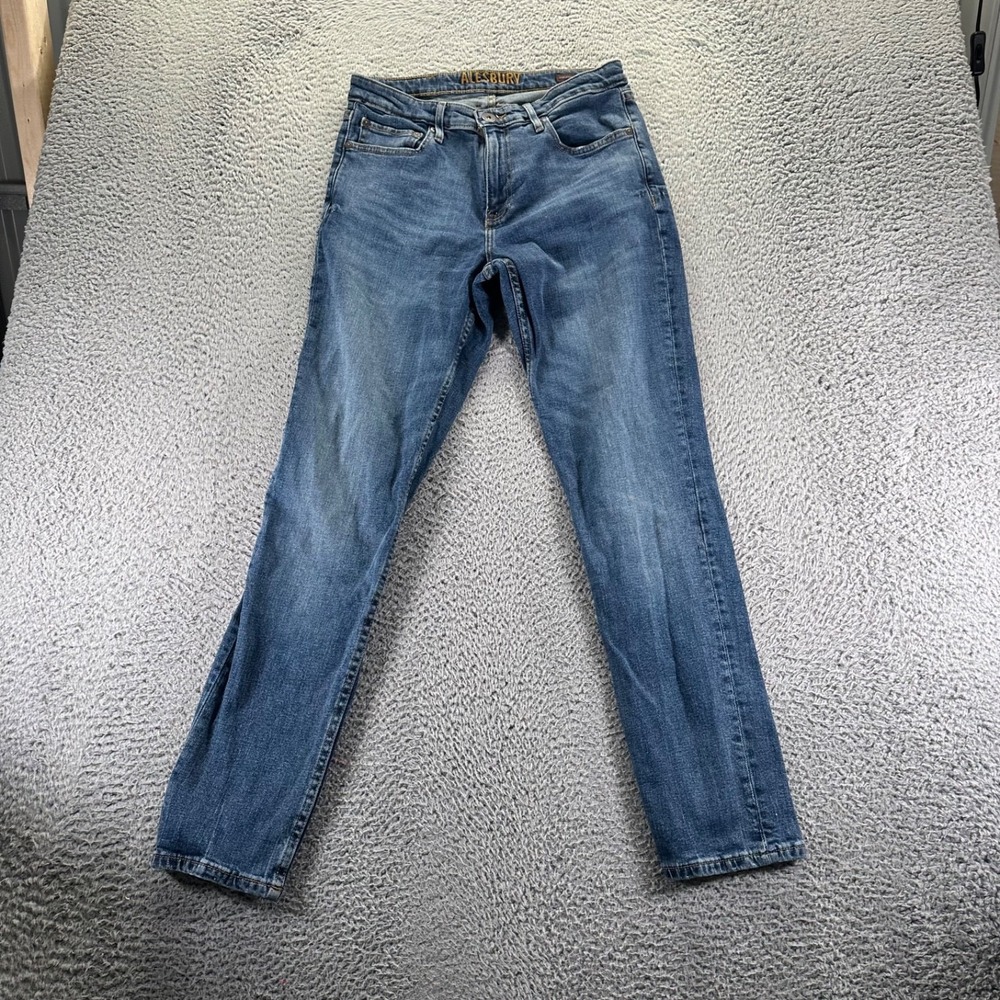 Alesbury Jeans Mens 30x32 Blue Dark Wash Cotton Stretch Athletic Fit